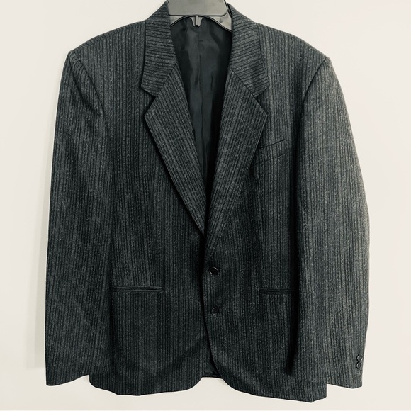 Men’s Vistula Made In Poland Pure Wool Blazer Suit Jacket 42 Regular Gray Stripe - Picture 1 of 11